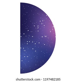 An Illustrated Icon Isolated on a Background - First Quarter Moon