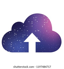 An Illustrated Icon Isolated on a Background - Cloud Upload