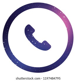 An Illustrated Icon Isolated on a Background - Circle Phone Outline