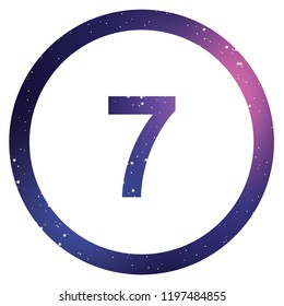 An Illustrated Icon Isolated on a Background - Circle 7 Outline