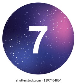 An Illustrated Icon Isolated on a Background - Circle 7 Filled