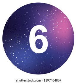An Illustrated Icon Isolated on a Background - Circle 6 Filled