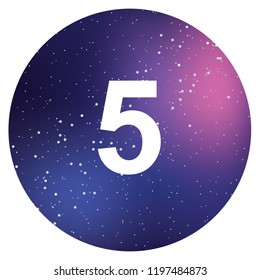 An Illustrated Icon Isolated on a Background - Circle 5 Filled