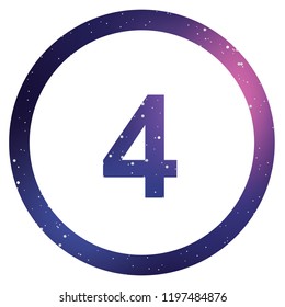 An Illustrated Icon Isolated on a Background - Circle 4 Outline