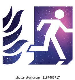 An Illustrated Icon Isolated on a Background - Fire Exit