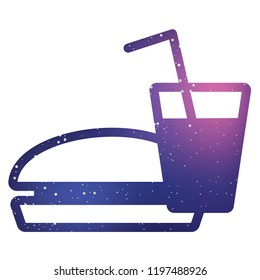 An Illustrated Icon Isolated on a Background - Burger and Drink