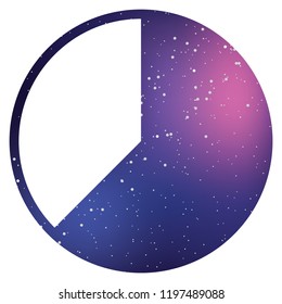 An Illustrated Icon Isolated on a Background - 62 Percent Pie Chart