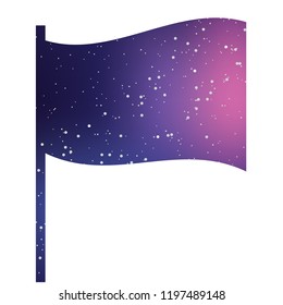 An Illustrated Icon Isolated on a Background - 3D Rectangular Waving Flag