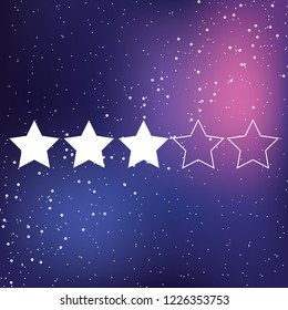 An Illustrated Icon Isolated on a Background - 3 Star Rating