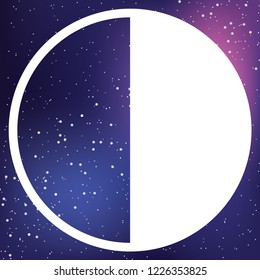 An Illustrated Icon Isolated on a Background - 50 Percent Pie Chart