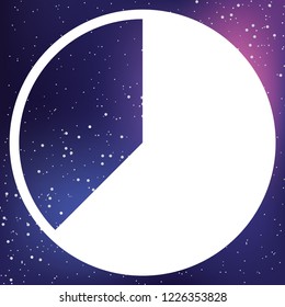 An Illustrated Icon Isolated on a Background - 62 Percent Pie Chart