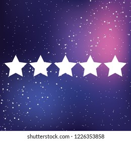 An Illustrated Icon Isolated on a Background - 5 Star Rating