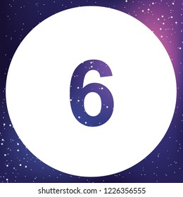An Illustrated Icon Isolated on a Background - Circle 6 Filled