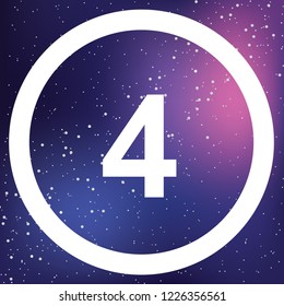 An Illustrated Icon Isolated on a Background - Circle 4 Outline