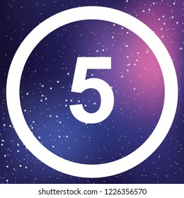 An Illustrated Icon Isolated on a Background - Circle 5 Outline