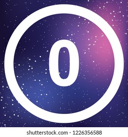 An Illustrated Icon Isolated on a Background - Circle 0 Outline