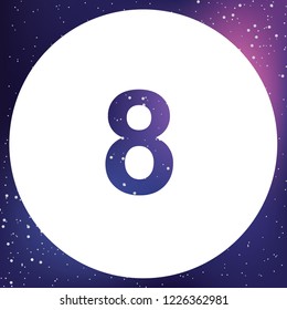 An Illustrated Icon Isolated on a Background - Circle 8 Filled