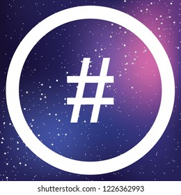 An Illustrated Icon Isolated on a Background - Circle Hash Outline
