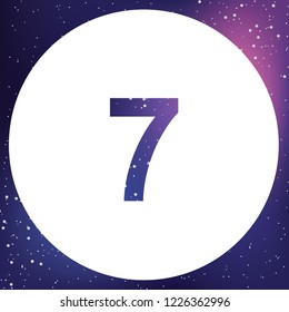 An Illustrated Icon Isolated on a Background - Circle 7 Filled