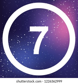 An Illustrated Icon Isolated on a Background - Circle 7 Outline