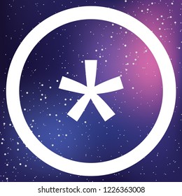 An Illustrated Icon Isolated on a Background - Circle Asterisk Outline