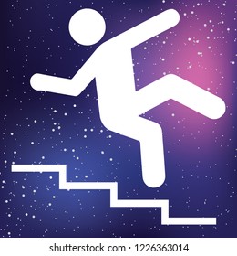 An Illustrated Icon Isolated on a Background - Danger Stairs