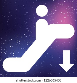 An Illustrated Icon Isolated on a Background - Escalator Down