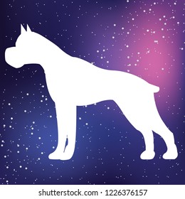 An Illustrated Icon Isolated on a Background - Pitbull Guard Dog