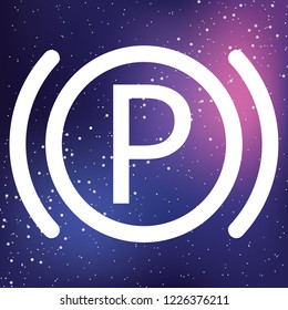 An Illustrated Icon Isolated on a Background - Parking Break Light