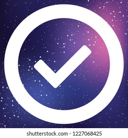 An Illustrated Icon Isolated on a Background - Round Tick