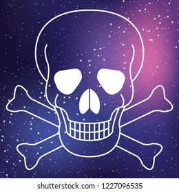 An Illustrated Icon Isolated on a Background - Skull and Cross Bones