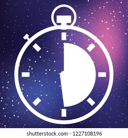 An Illustrated Icon Isolated on a Background - Stopwatch Half Complete