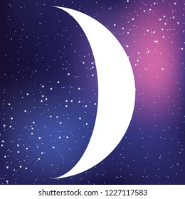 An Illustrated Icon Isolated on a Background - Waxing Crescent Moon