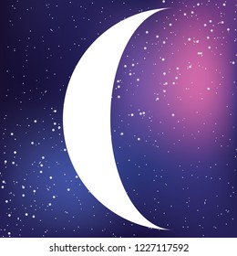 An Illustrated Icon Isolated on a Background - Waning Gibbous Moon