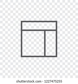 An Illustrated Icon Isolated on a Background - Web Wireframe Split Top and Left