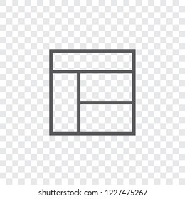 An Illustrated Icon Isolated on a Background - Web Wireframe 4 Way Split