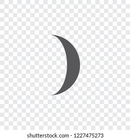An Illustrated Icon Isolated on a Background - Waxing Crescent Moon