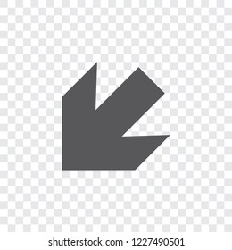 An Illustrated Icon Isolated on a Background - Arrow Down Left