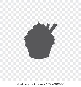 An Illustrated Icon Isolated on a Background - Cupcake with Sprinkles and Flakes