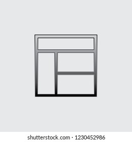 An Illustrated Icon Isolated on a Background - Web Wireframe 4 Way Split
