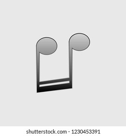 An Illustrated Icon Isolated on a Background - Upside Down Semi Quavers