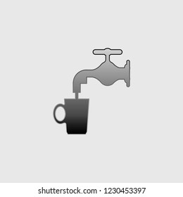 An Illustrated Icon Isolated on a Background - Tap Water and Mug