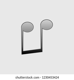 An Illustrated Icon Isolated on a Background - Upside Down Quavers