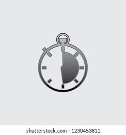 An Illustrated Icon Isolated on a Background - Stopwatch Half Complete