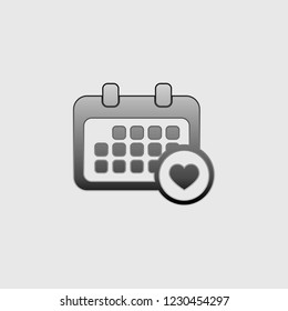 An Illustrated Icon Isolated on a Background - Rounded Calendar Favourite