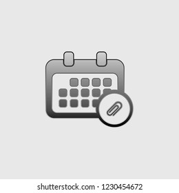 An Illustrated Icon Isolated on a Background - Rounded Calendar Attach