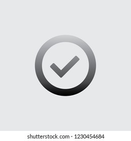 An Illustrated Icon Isolated on a Background - Round Tick
