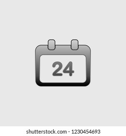 An Illustrated Icon Isolated on a Background - Rounded Calendar Day