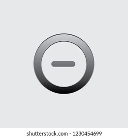 An Illustrated Icon Isolated on a Background - Round Minus