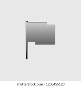 An Illustrated Icon Isolated on a Background - Rectangular Flag Waving